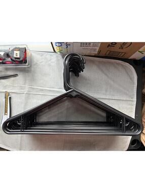 12 Black Plastic Clothes Hangers